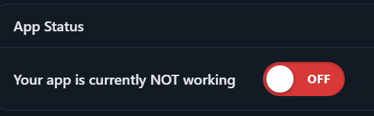 Application status OFF