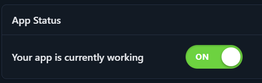 Application status ON